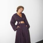 Daphne striped kimono sleeve top