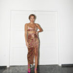 Lysandra velvet draped skirt