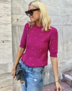 Sweater with crystals