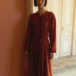 Orange Leopard Midi Dress